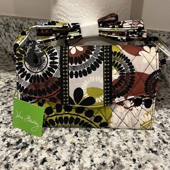 VERA BRADLEY CROSSBODY WALLET BROWN FLORAL COTTON CRAFTED BOHO COTTAGE CORE - Picture 13 of 13